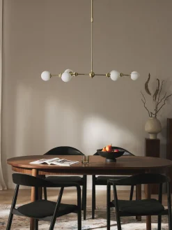 Lampada grande a sospensione in vetro opale Aurelia