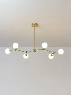 Lampada grande a sospensione in vetro opale Aurelia
