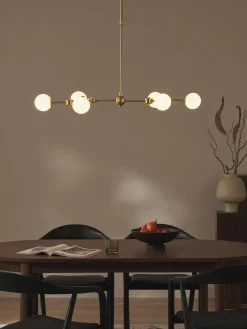 Lampada grande a sospensione in vetro opale Aurelia