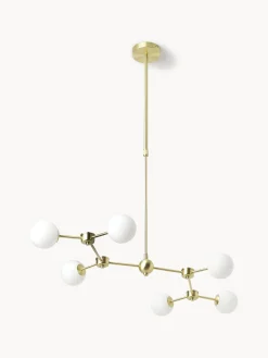 Lampada grande a sospensione in vetro opale Aurelia
