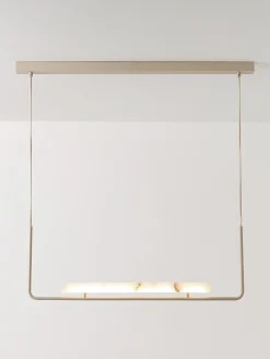 Lampada in alabastro a sospensione e LED Alena