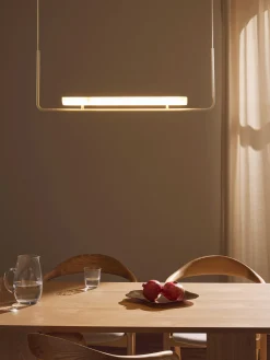 Lampada in alabastro a sospensione e LED Alena