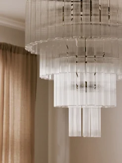 Lampadario grande in vetro Janae