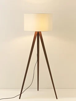 Lampada treppiede da terra scandi in legno massiccio Jake