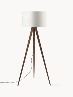 Lampada treppiede da terra scandi in legno massiccio Jake