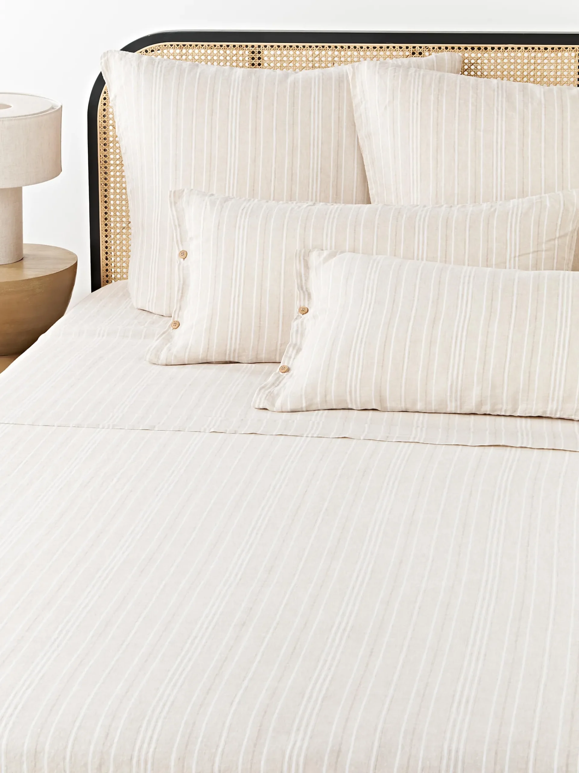 Lenzuolo in lino lavato a righe Telma