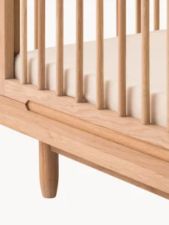 Lettino per bambini regolabile in altezza in legno di quercia Pure, 70 x 140 cm
