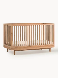 Lettino per bambini regolabile in altezza in legno di quercia Pure, 70 x 140 cm