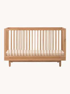 Lettino per bambini regolabile in altezza in legno di quercia Pure, 70 x 140 cm