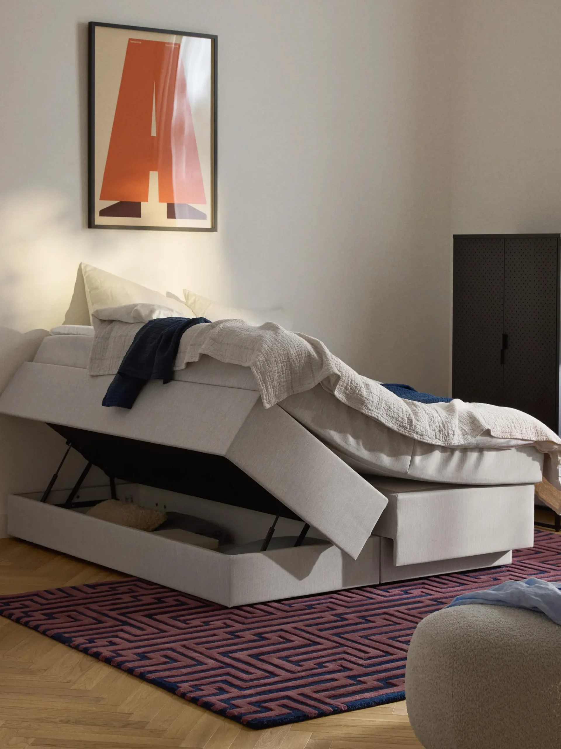Letto boxspring con contenitore Enya