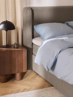 Letto boxspring in bouclé con contenitore Perla