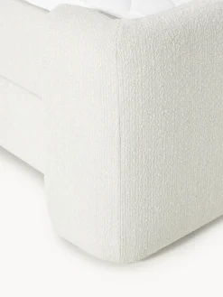 Letto boxspring in bouclé con contenitore Perla