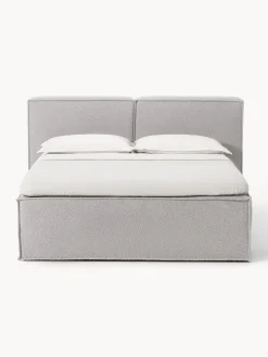 Letto boxspring in bouclé Lennon