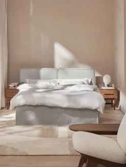 Letto boxspring in bouclé Lennon