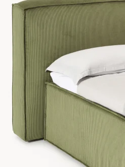 Letto boxspring in velluto a coste Lennon