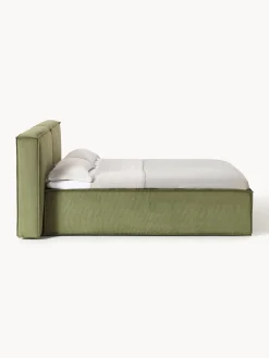 Letto boxspring in velluto a coste Lennon