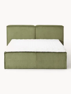 Letto boxspring in velluto a coste Lennon