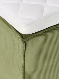 Letto boxspring in velluto a coste Lennon