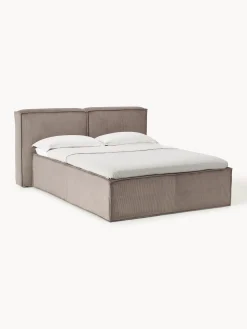 Letto boxspring in velluto a coste Lennon