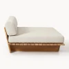 Letto da giardino in legno di teak doppio Eiko