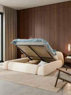 Letto imbottito con contenitore Wolke