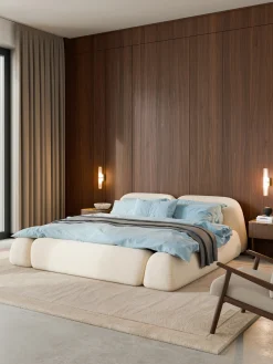 Letto imbottito con contenitore Wolke