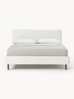 Letto imbottito con piedini in legno Giulia