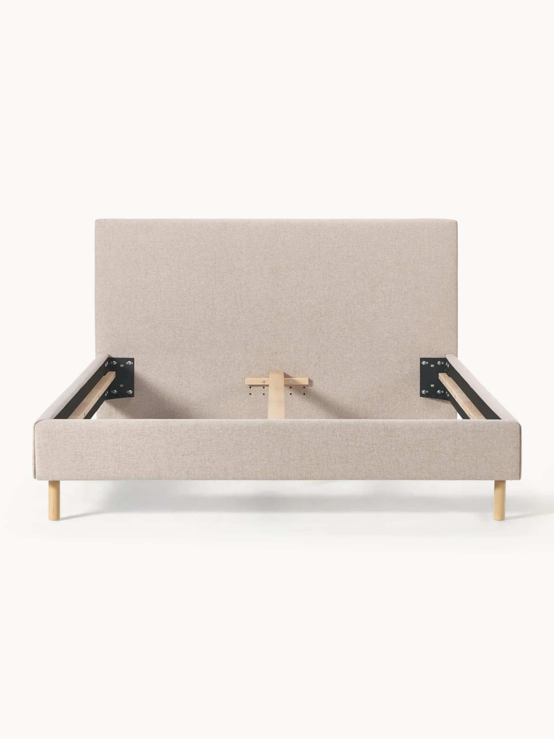 Letto imbottito con piedini in legno Giulia
