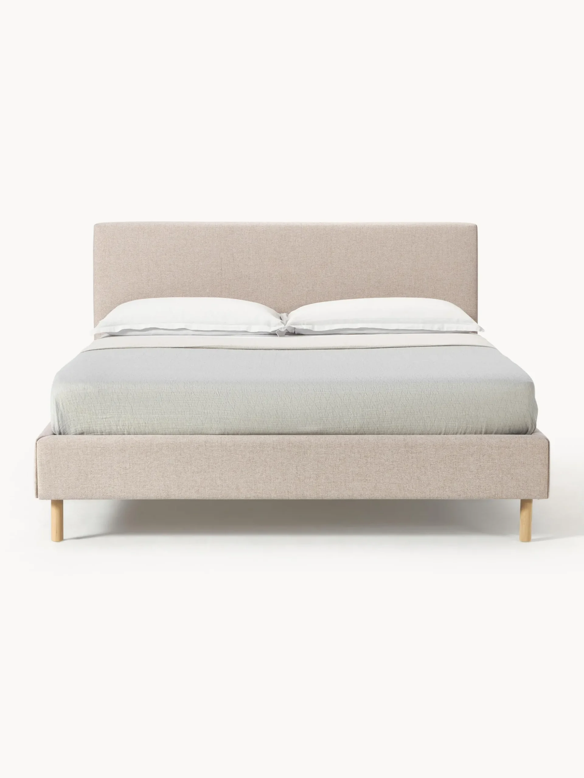 Letto imbottito con piedini in legno Giulia