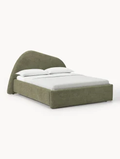 Letto imbottito in bouclé Gary