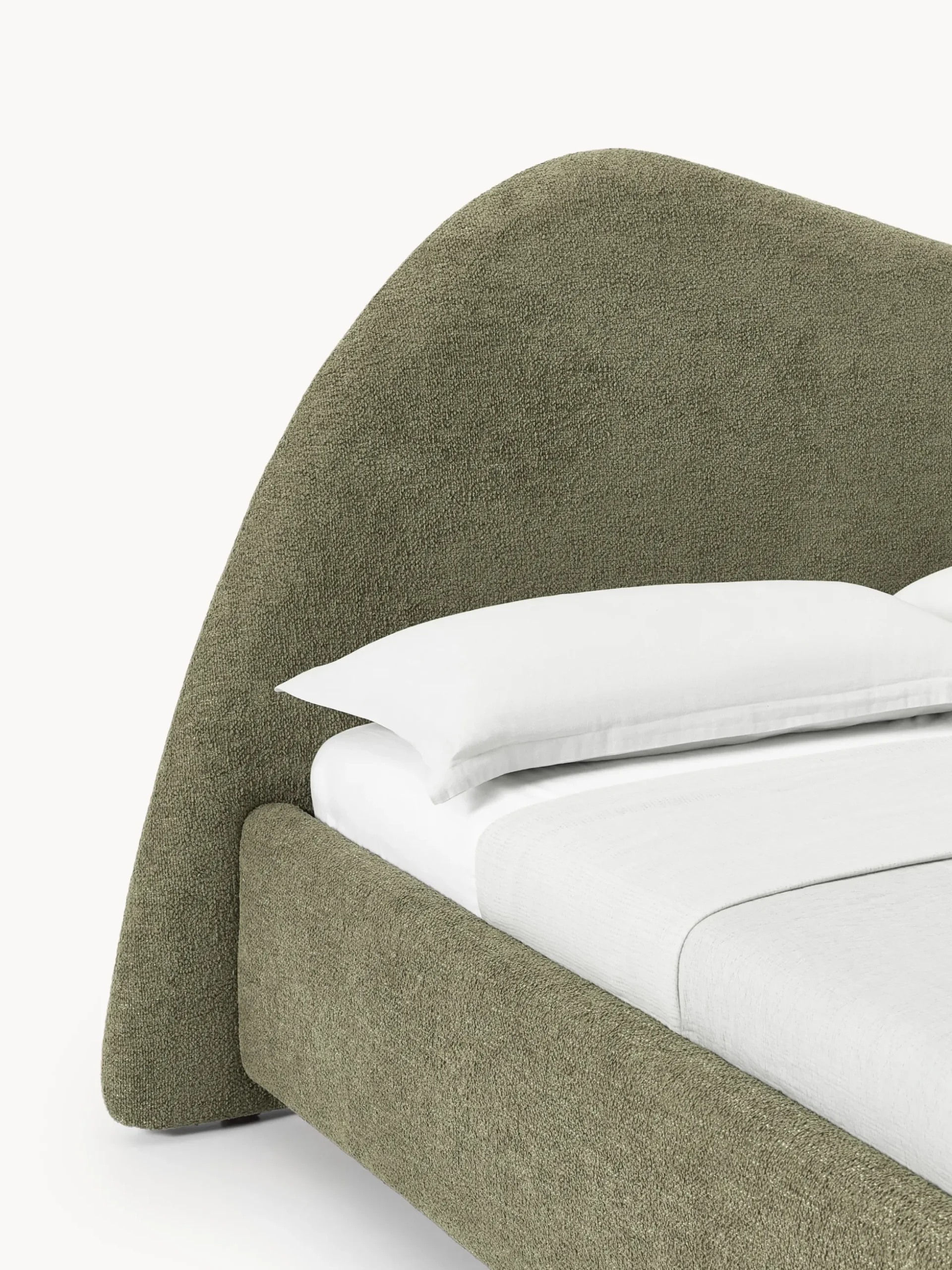 Letto imbottito in bouclé Gary