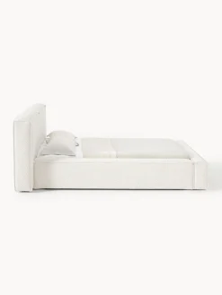 Letto imbottito in bouclé con contenitore Lennon