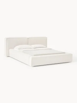 Letto imbottito in bouclé con contenitore Lennon
