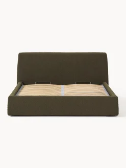 Letto imbottito in bouclé con contenitore Cloud