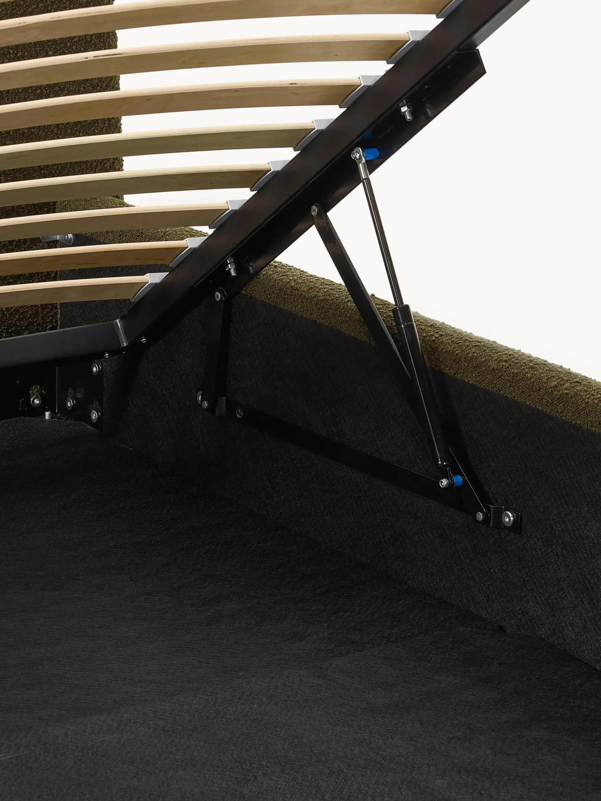 Letto imbottito in bouclé con contenitore Cloud