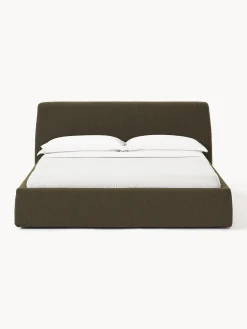 Letto imbottito in bouclé con contenitore Cloud