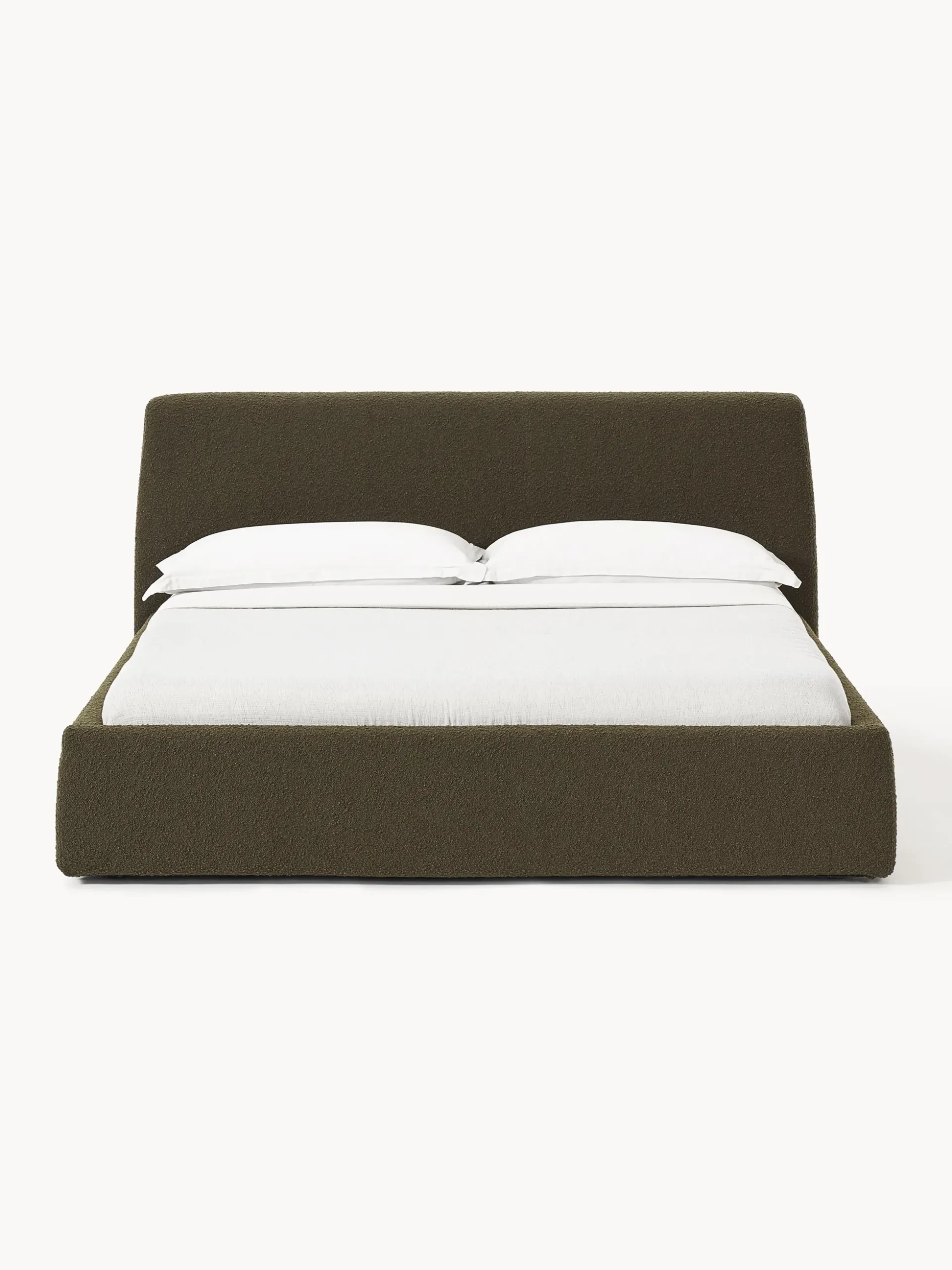 Letto imbottito in bouclé con contenitore Cloud