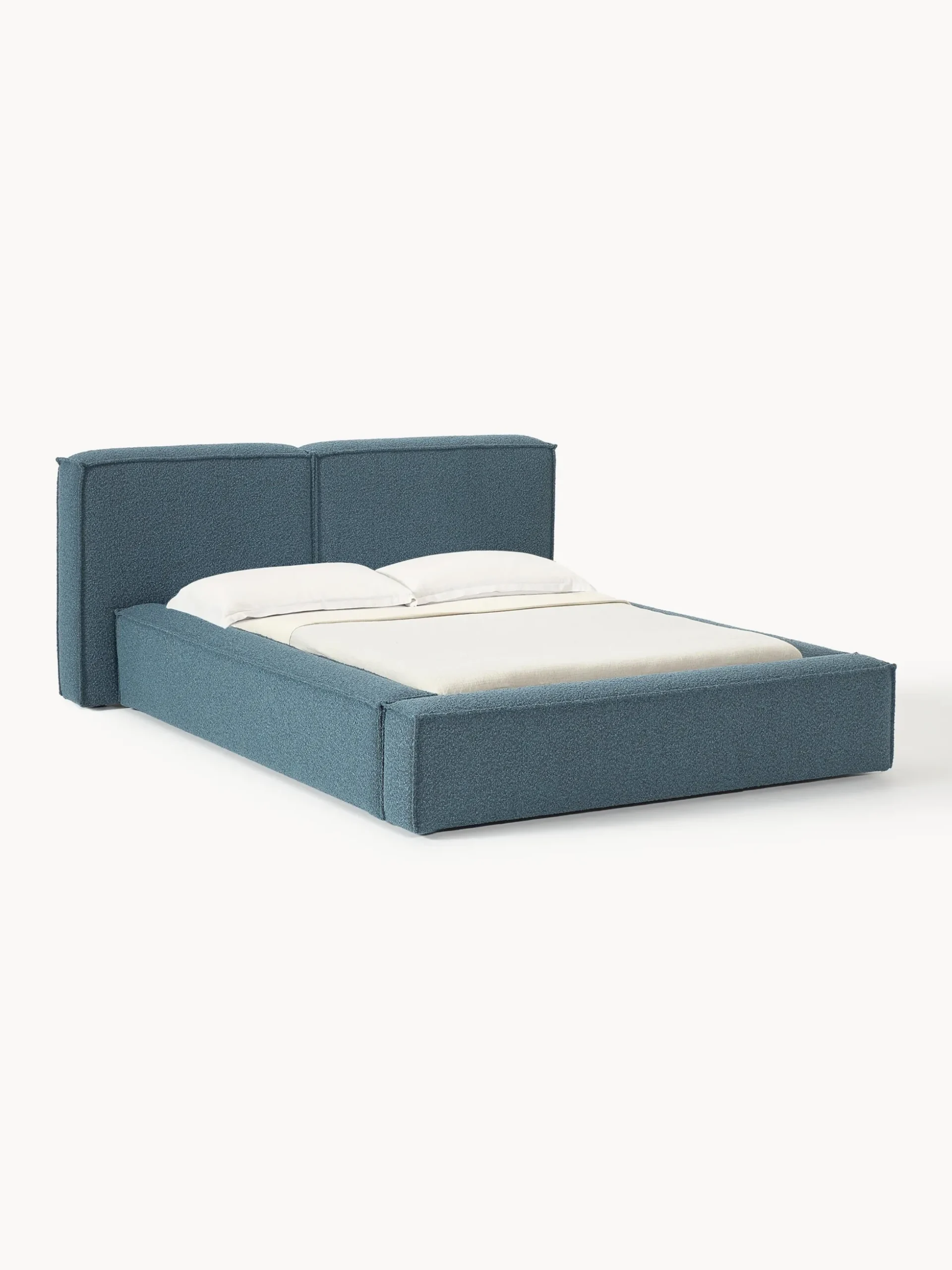 Letto imbottito in bouclé Lennon