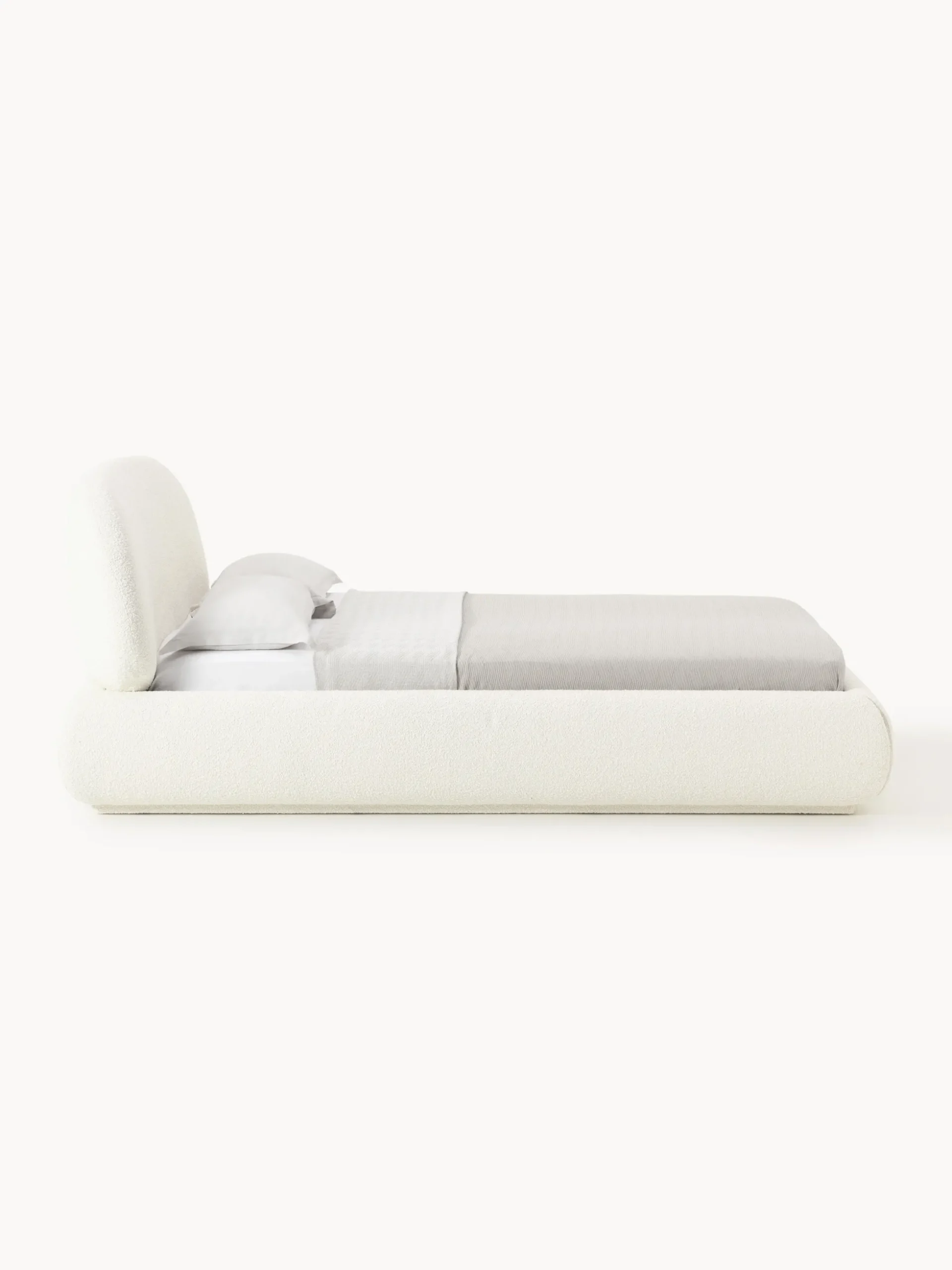 Letto imbottito in bouclé Alba