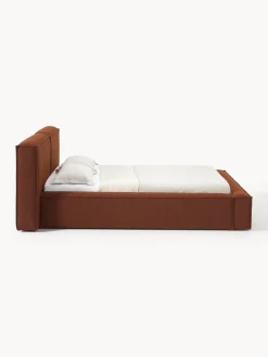 Letto imbottito in bouclé Lennon