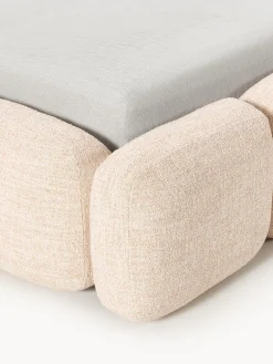 Letto imbottito in bouclé con contenitore Tayla