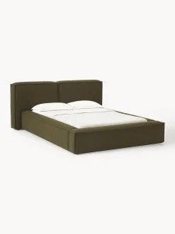 Letto imbottito in bouclé Lennon