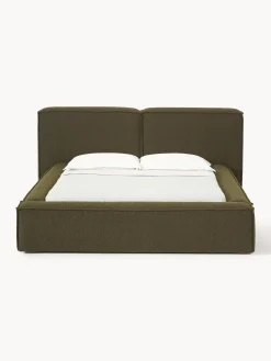 Letto imbottito in bouclé Lennon