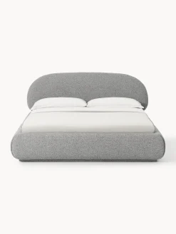 Letto imbottito in bouclé con contenitore Alba