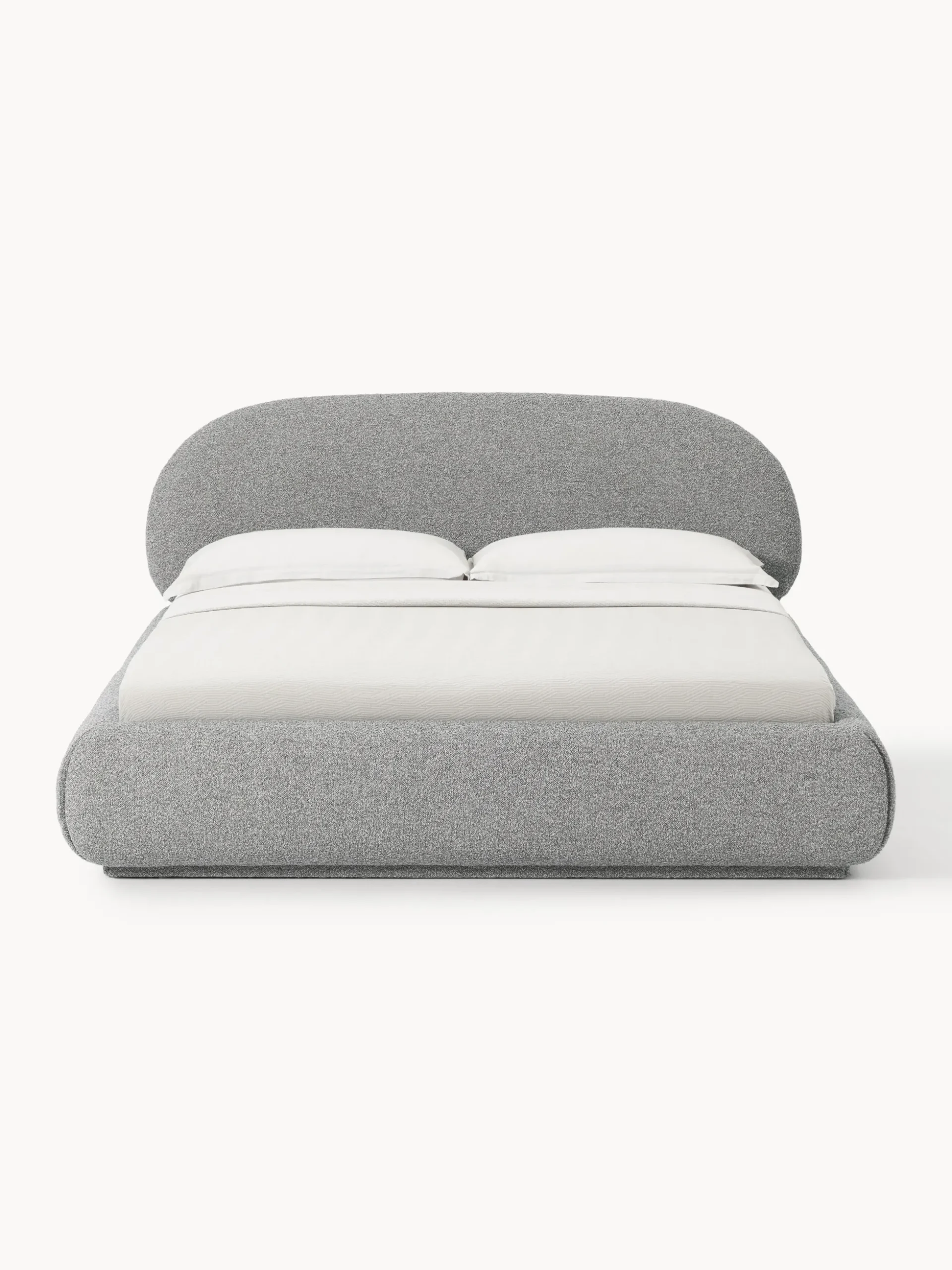 Letto imbottito in bouclé con contenitore Alba