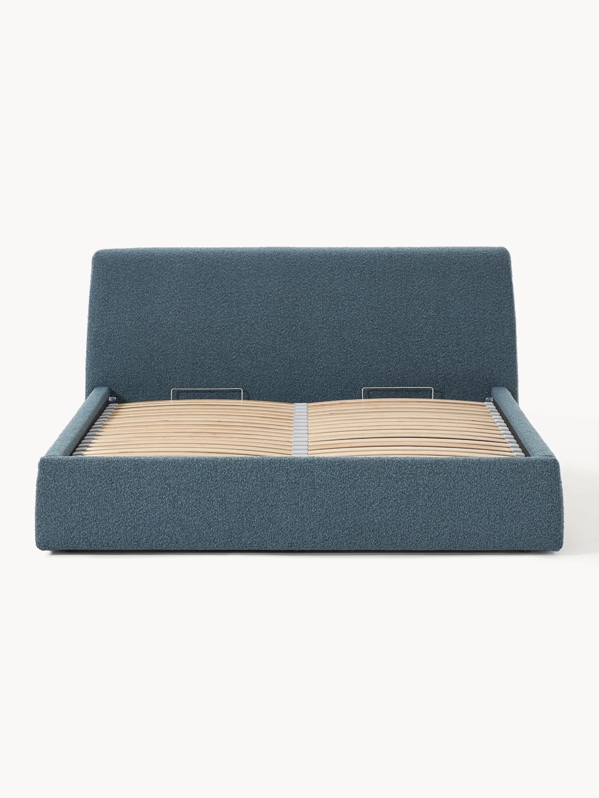 Letto imbottito in bouclé con contenitore Cloud
