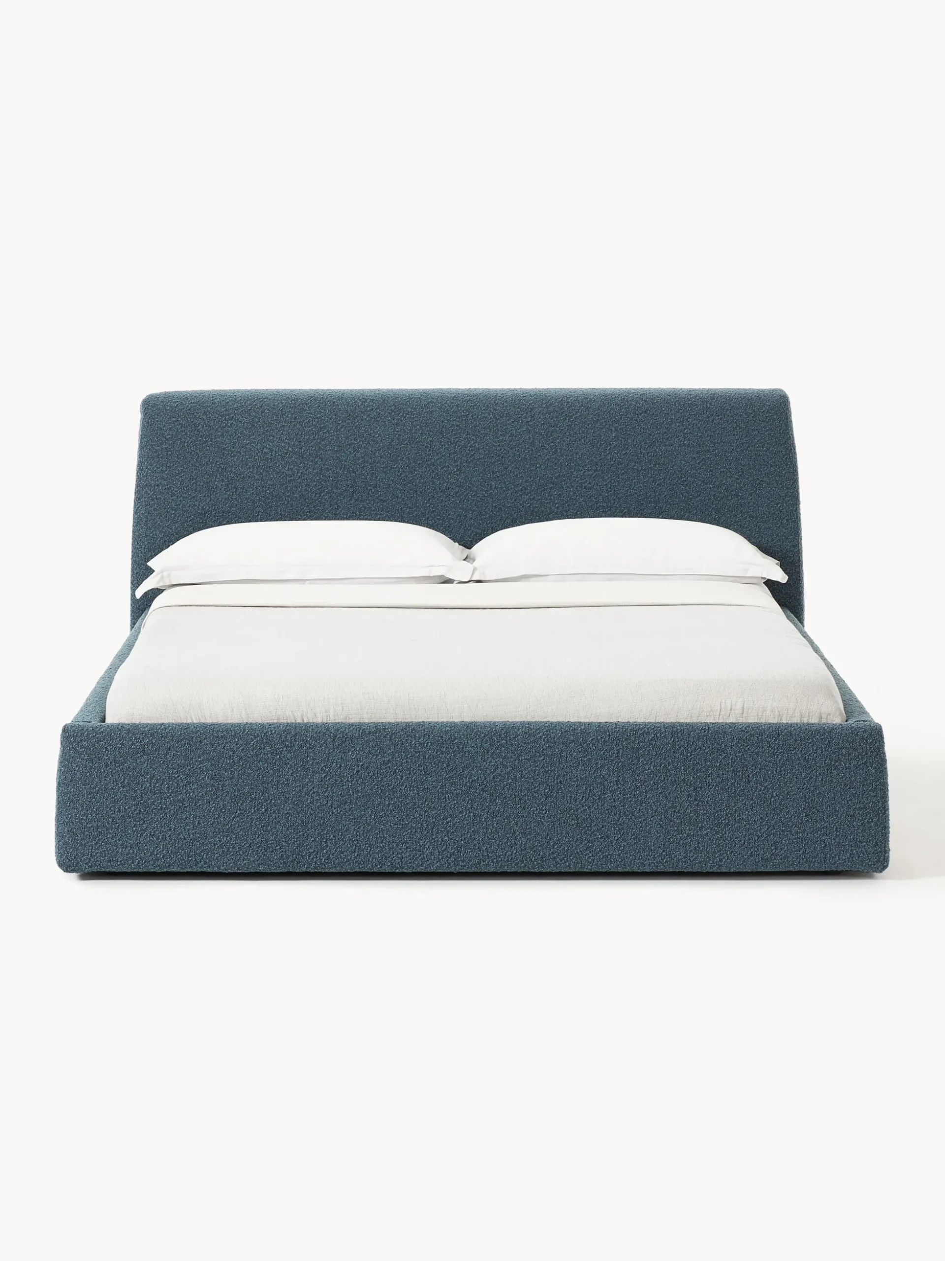 Letto imbottito in bouclé con contenitore Cloud