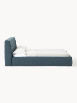Letto imbottito in bouclé con contenitore Cloud