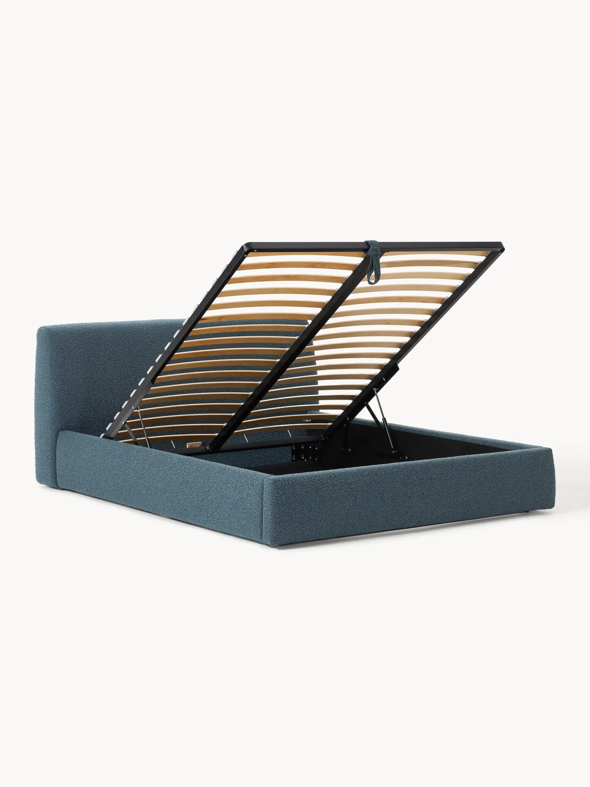 Letto imbottito in bouclé con contenitore Cloud