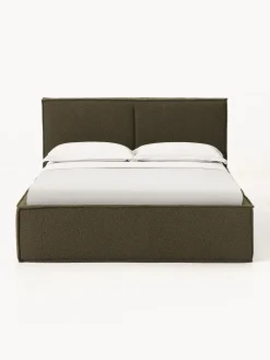 Letto imbottito in bouclé con contenitore Dream
